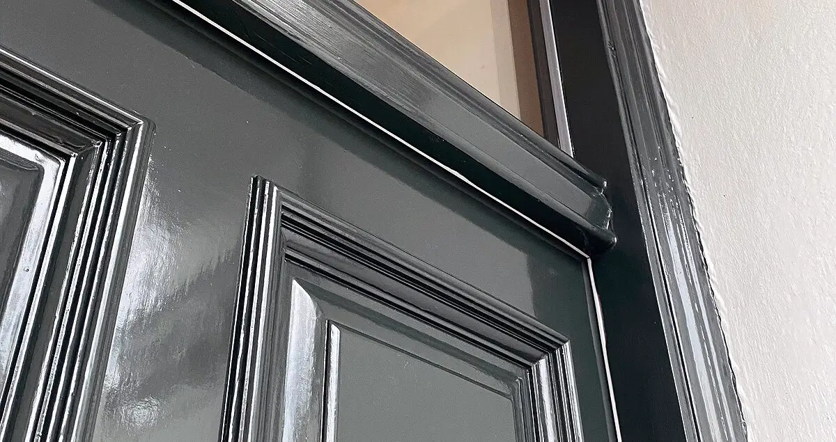 Classic, gloss green London front door