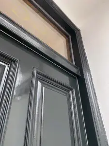Classic, gloss green London front door