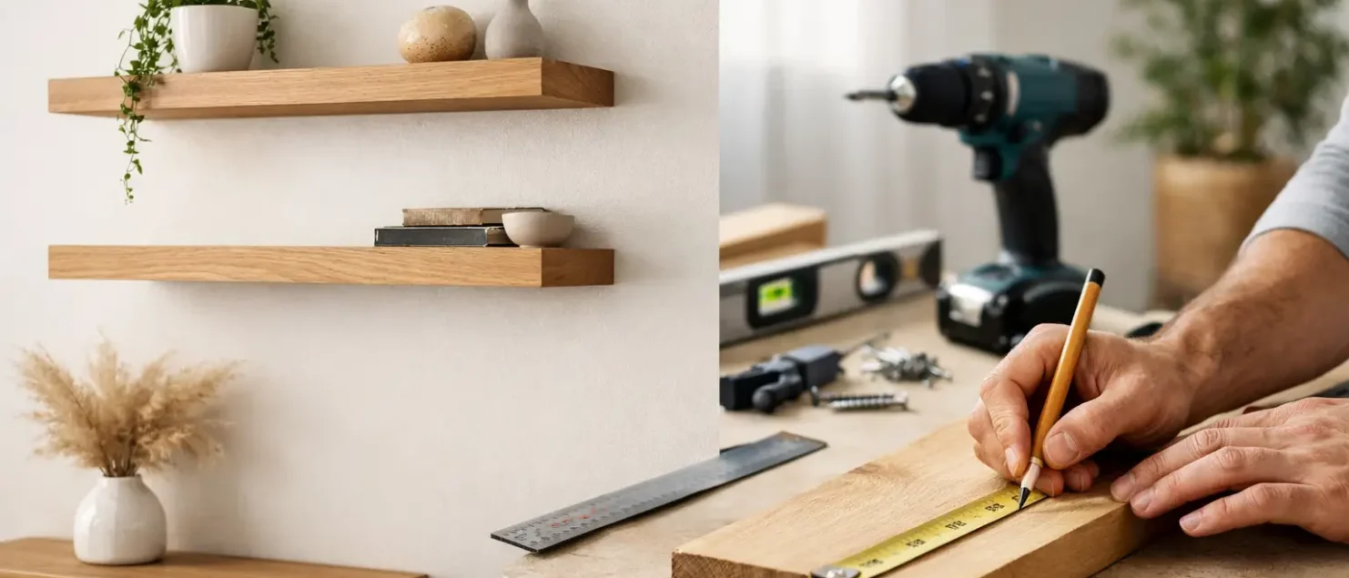Floating Shelves Made to Measure at Home
